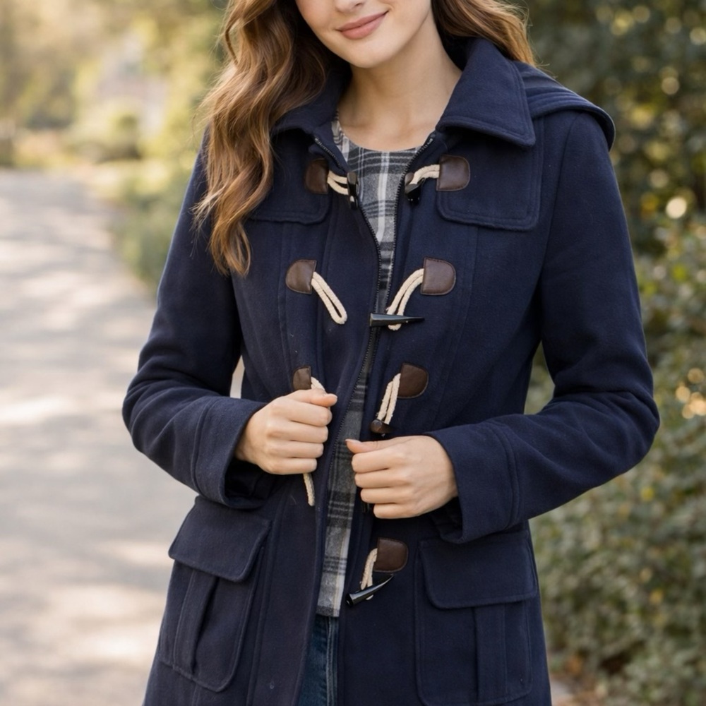 Forever 21 Navy Toggle Utility Jacket - image 1